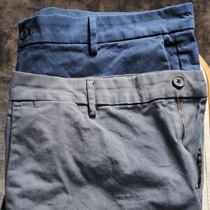 Banana Republic Men's Navy and Charcoal Chinos